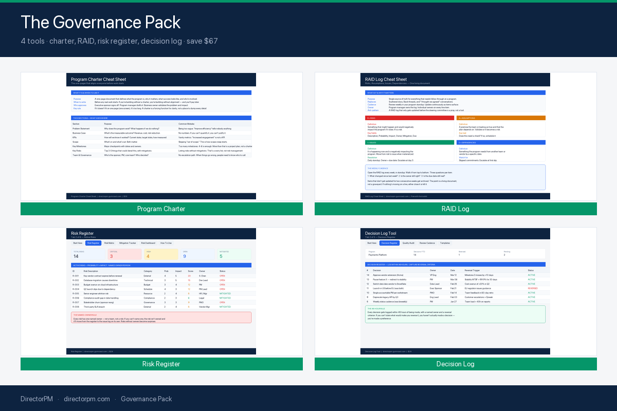 Governance Pack: four governance templates