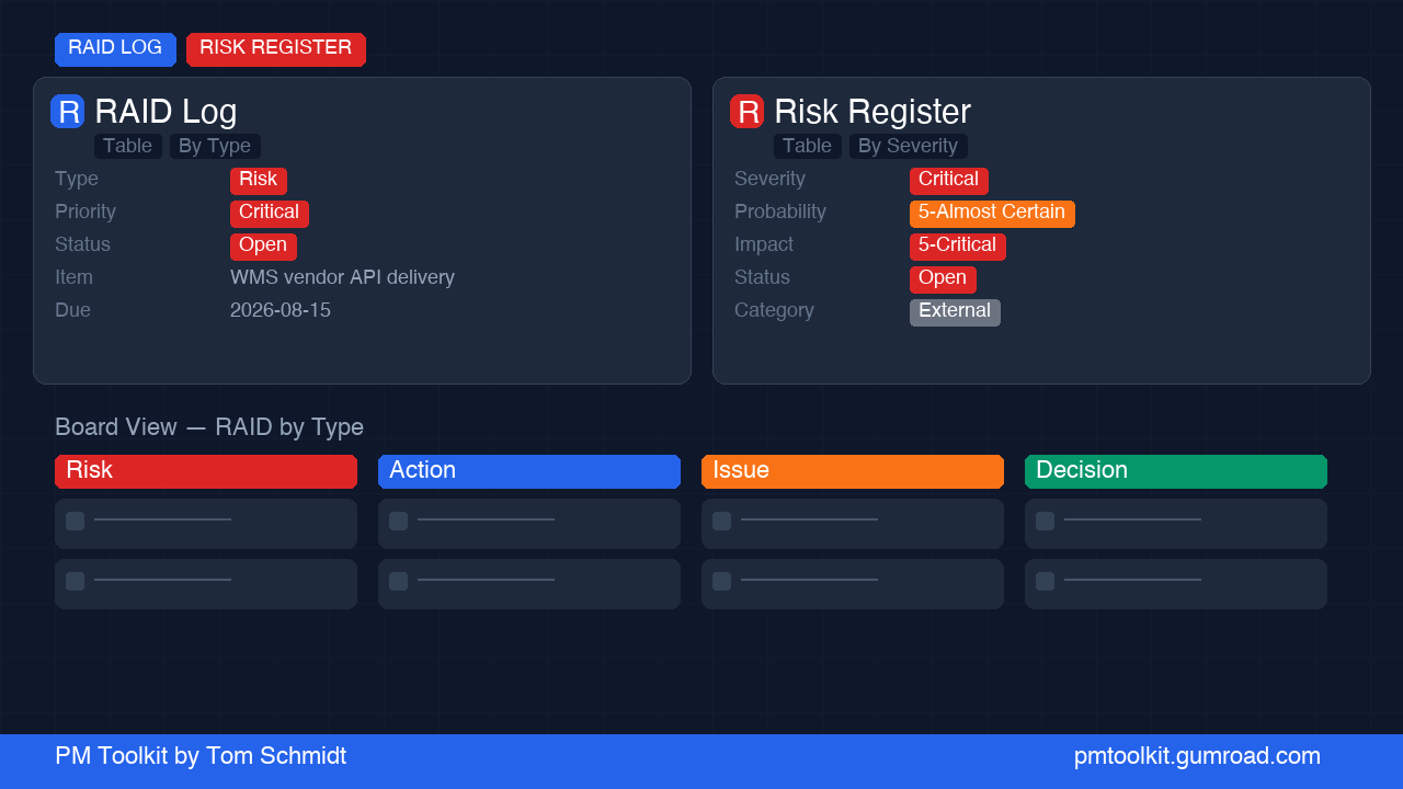 RAID + Risk in Notion