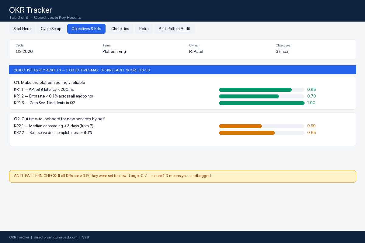 OKR tracker preview