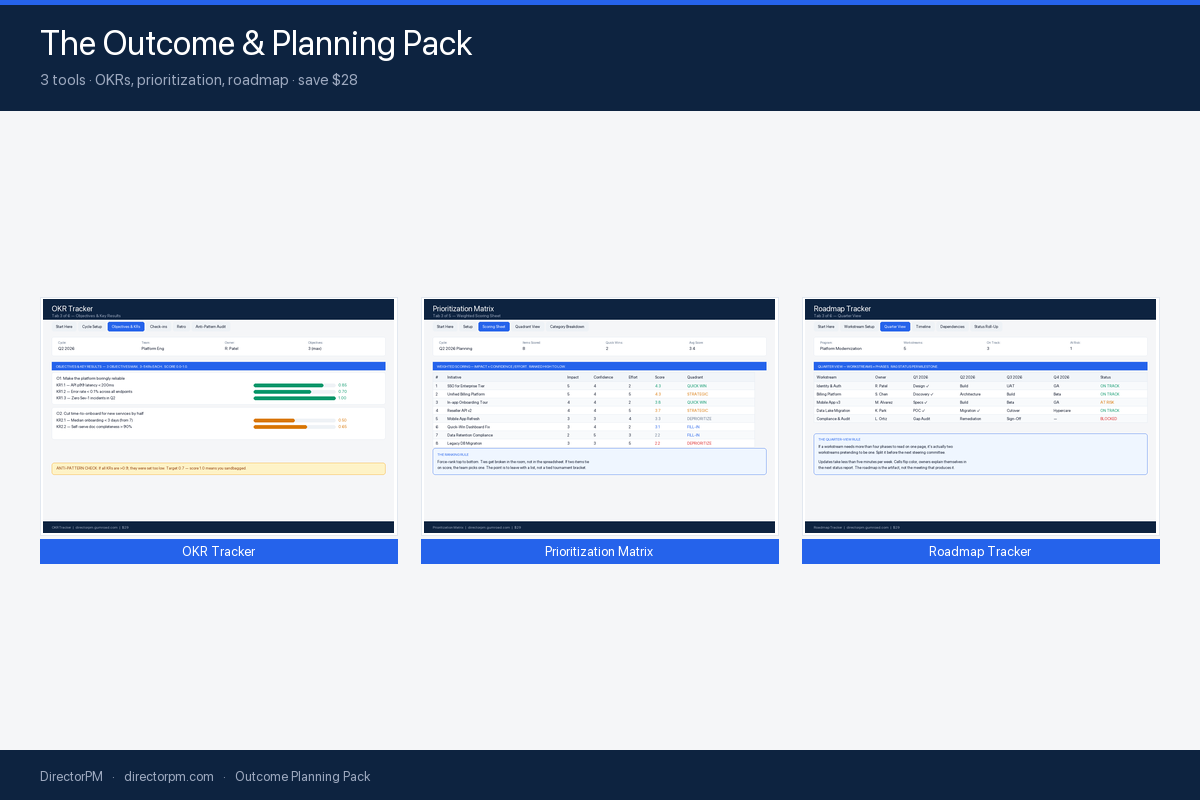 Outcome and Planning Pack: OKR, prioritization, roadmap templates