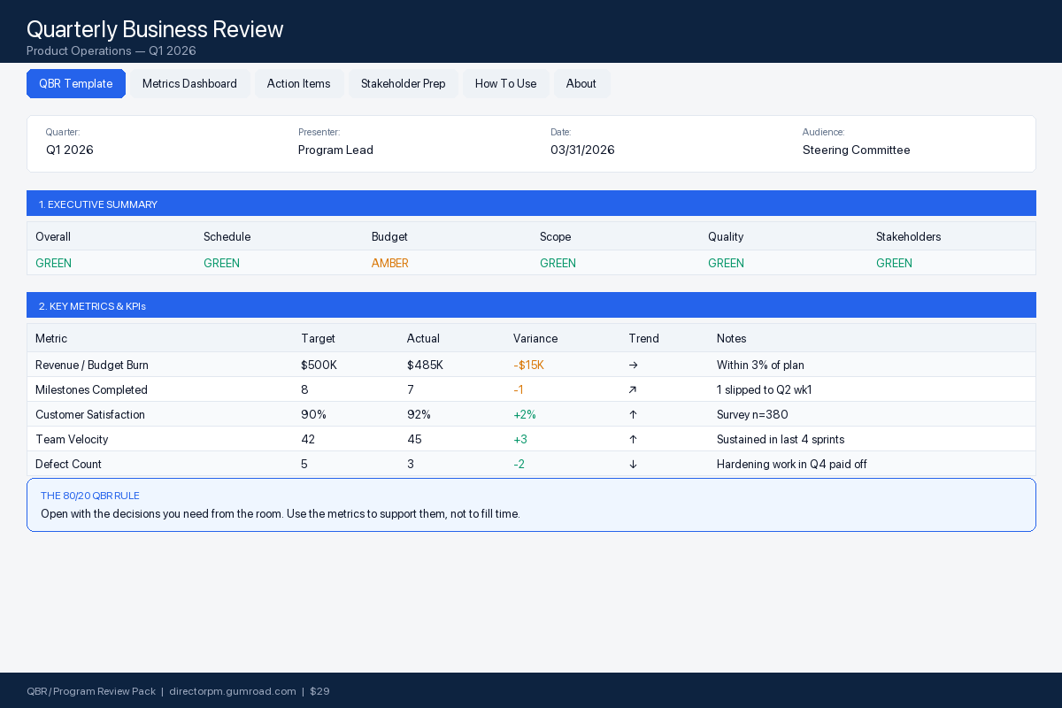 QBR / Program Review preview